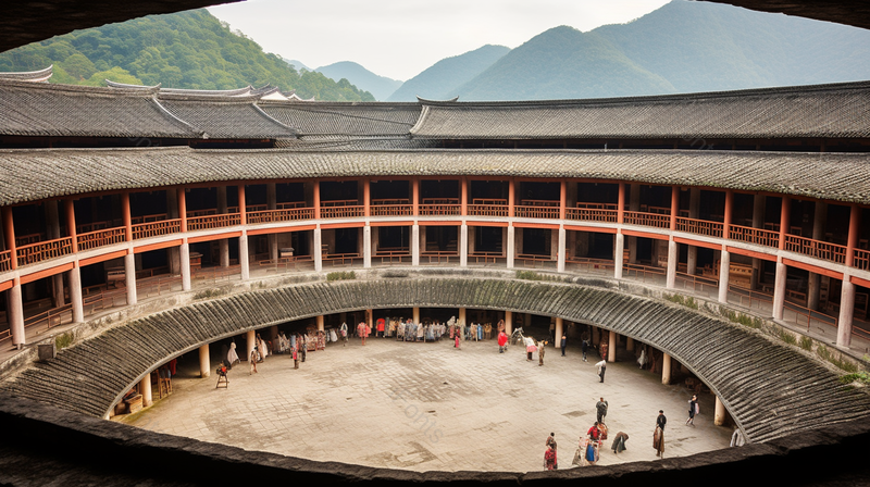 古老传统建筑物土楼实拍摄影图,高清,摄影图,摄影图片,图片大全,摄影图免费下载